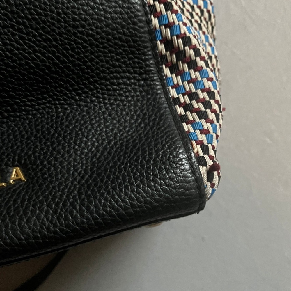 Bimba y Lola black leather woven side panel tote shoulder bag - Picture 11 of 15